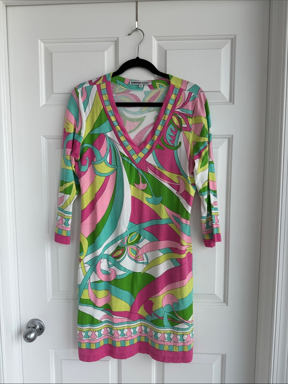 Barbara Gerwit 3/4 sleeve mod pattern summer dress.